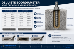 Juiste boordiameter bij chemische verankeringen